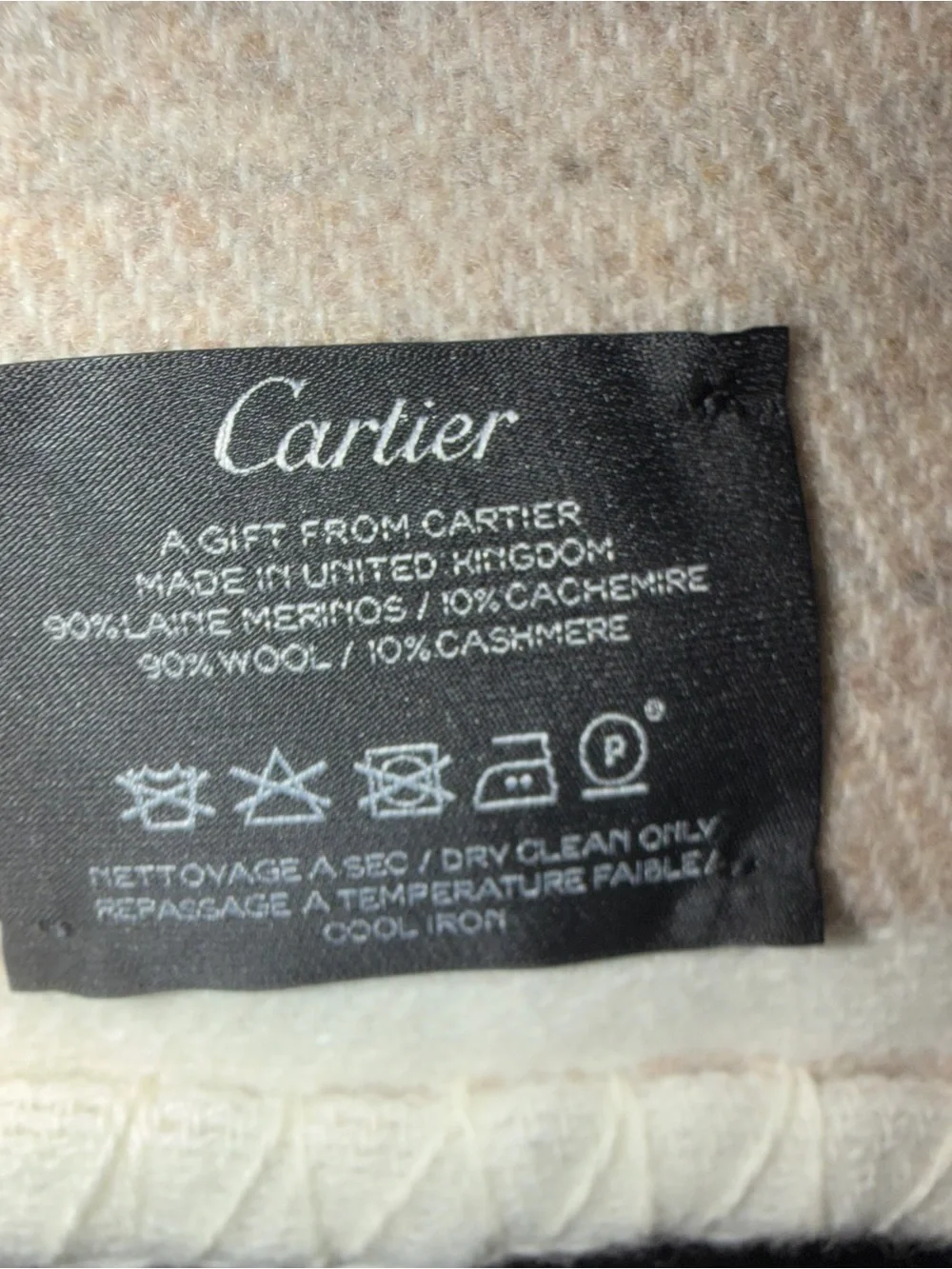 Cartier Cream and Beige Leopard Throw Blanket